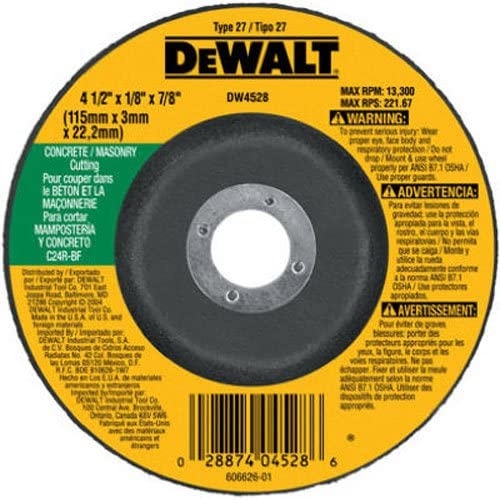 DEWALT DW8420 4-Inch by .045-Inch by 5/8-Inch Metal/INOX Cutting Wheel 